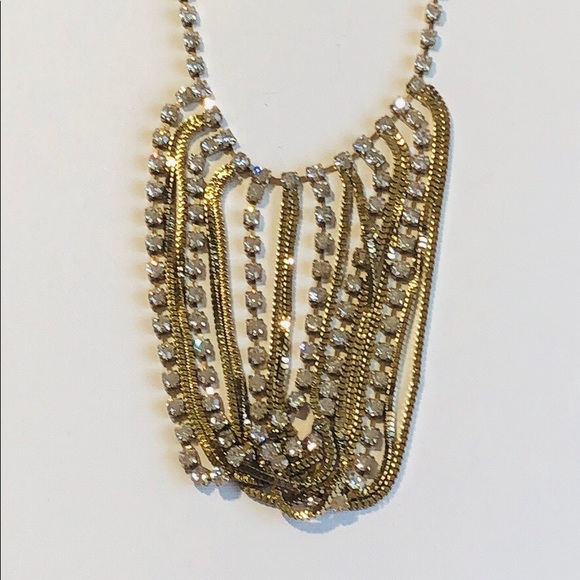 Gold Tone Crystal Necklace - Picture 2 of 4